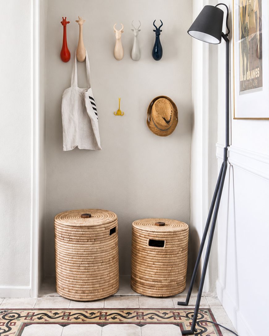 Malawi Floor Baskets with Wooden Handle