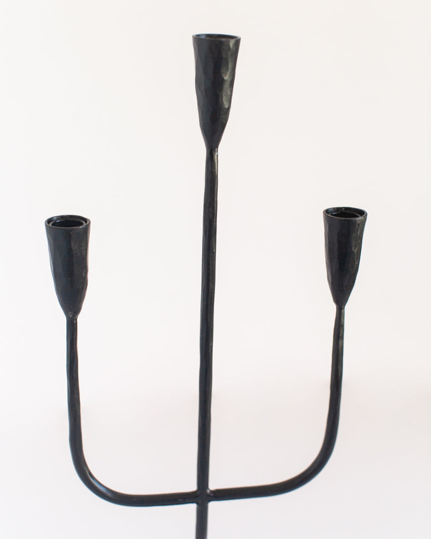 Hand-Forged Iron Candelabra