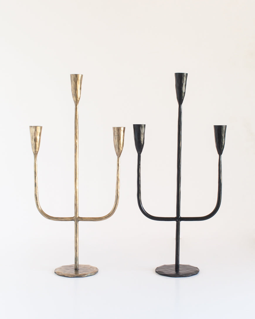 Hand-Forged Iron Candelabra