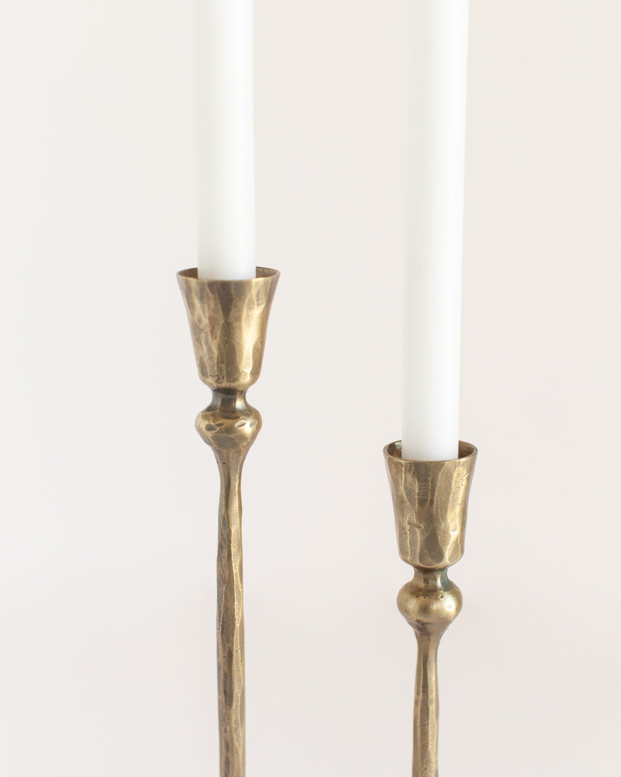 Gemini Hand-Forged Iron Candle Stands | Set of 2