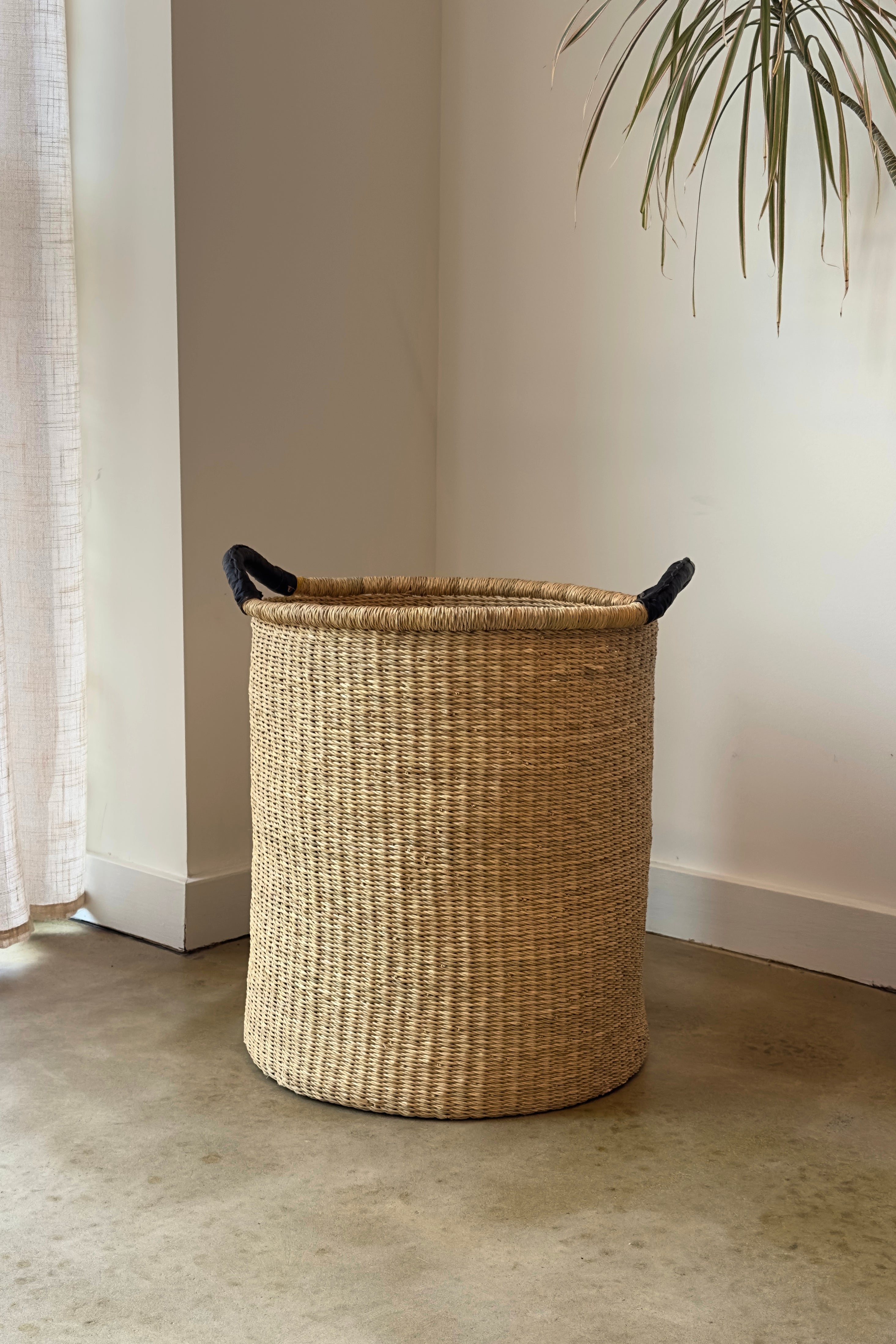 Handwoven African Floor Basket – Naturally Stylish Storage