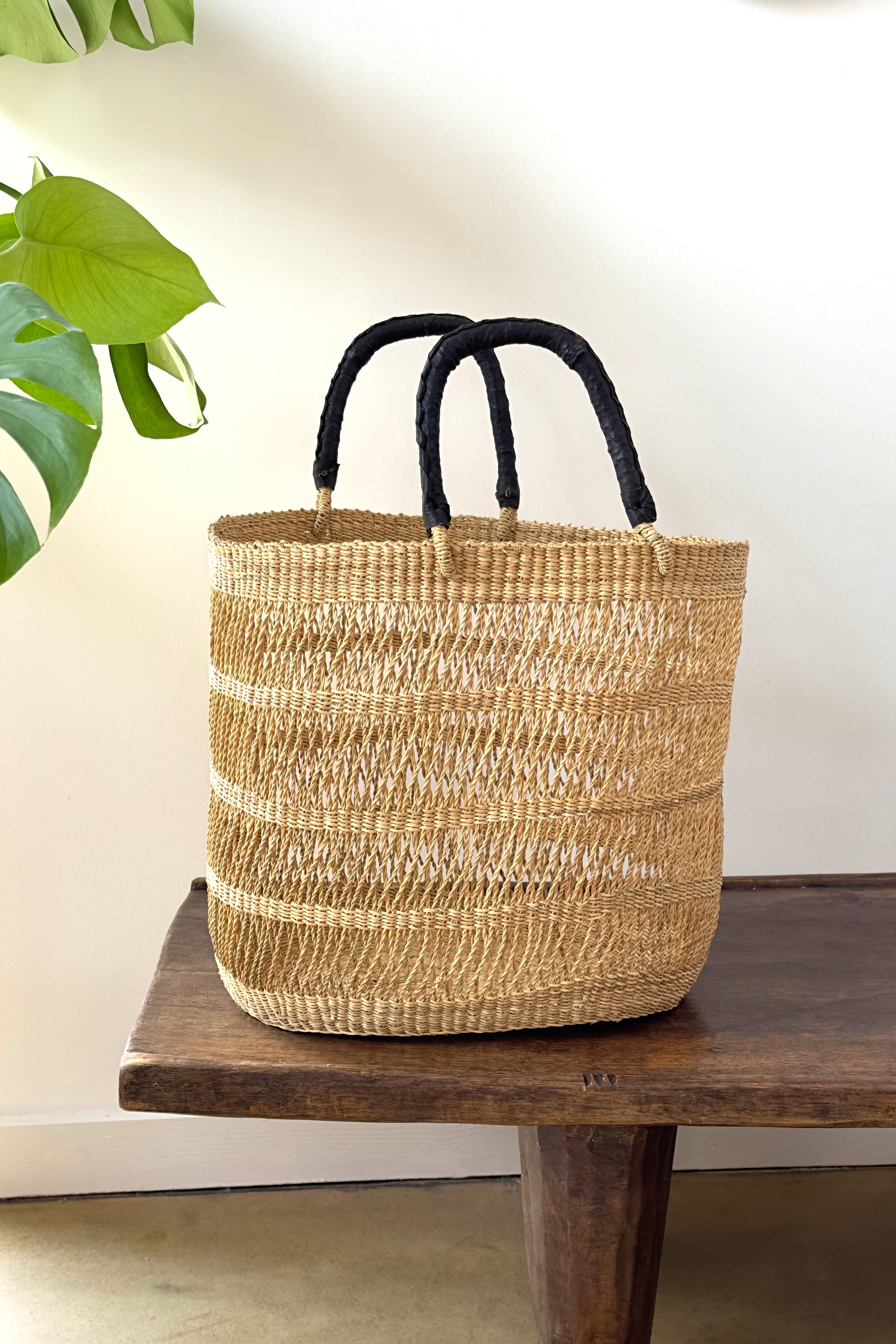 Handwoven African Market Tote Bag – Natural