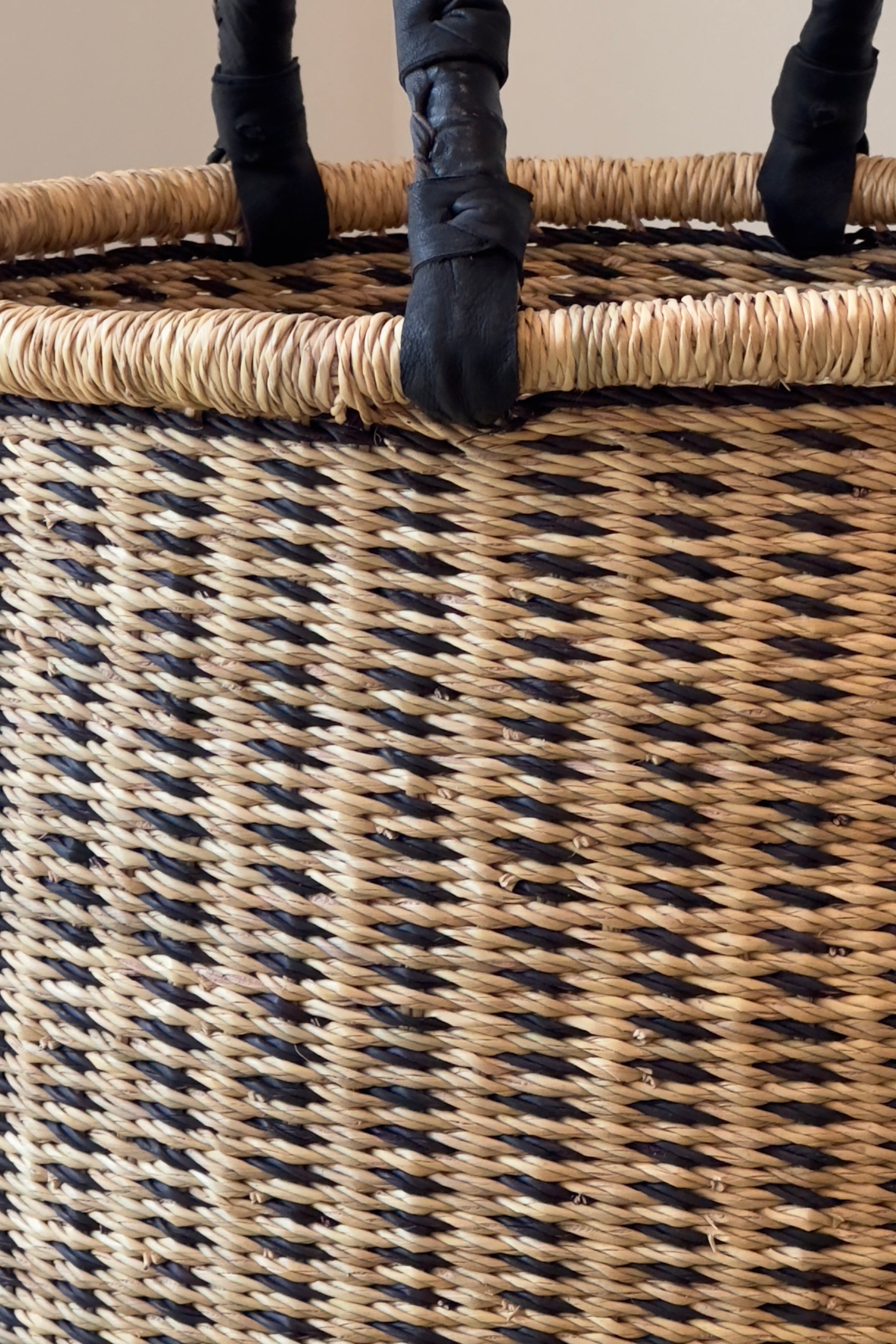 Large Handwoven Storage & Laundry Hamper – Vertical Stripe