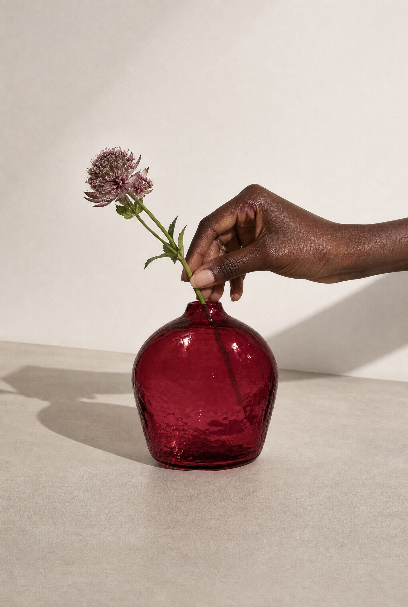 Bloom Handblown Hammered Bud Vase