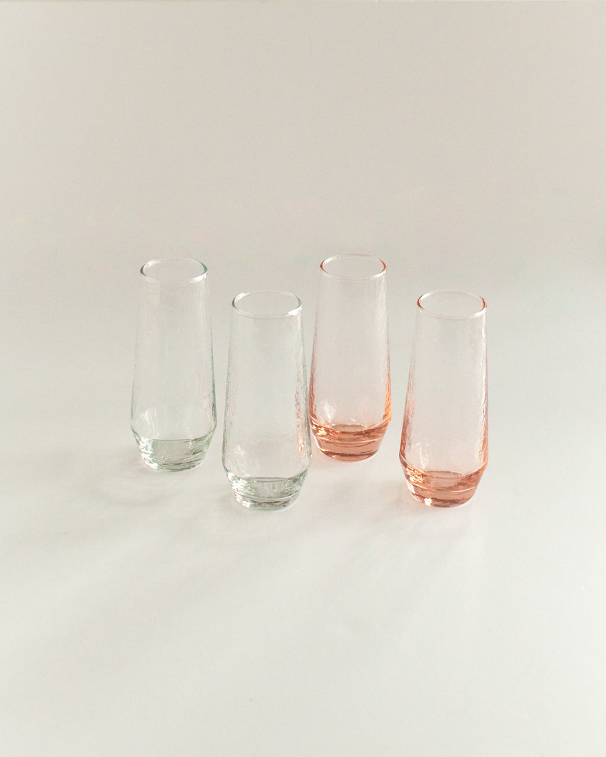 Handblown Hammered Champagne Flutes