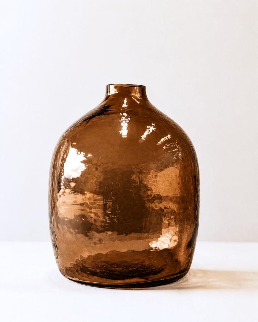 Handblown Hammered Glass Hebron Vase