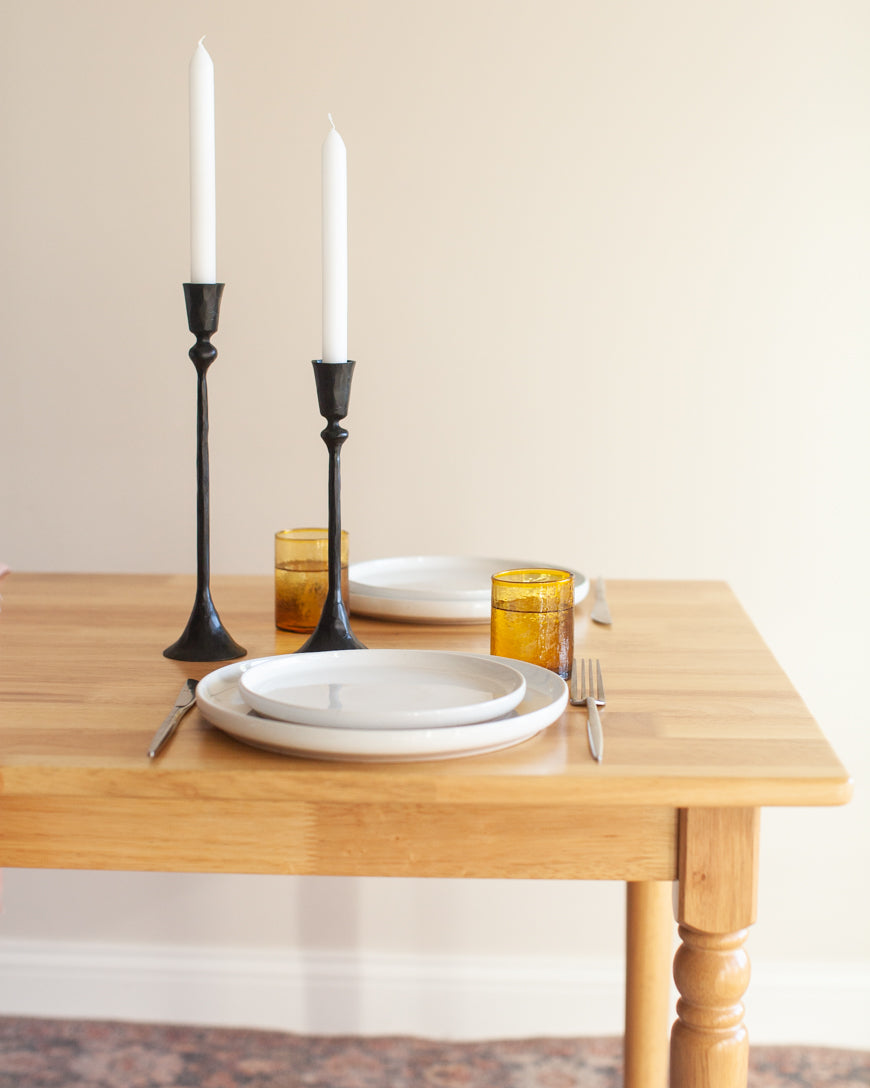 Gemini Hand-Forged Iron Candle Stands | Set of 2