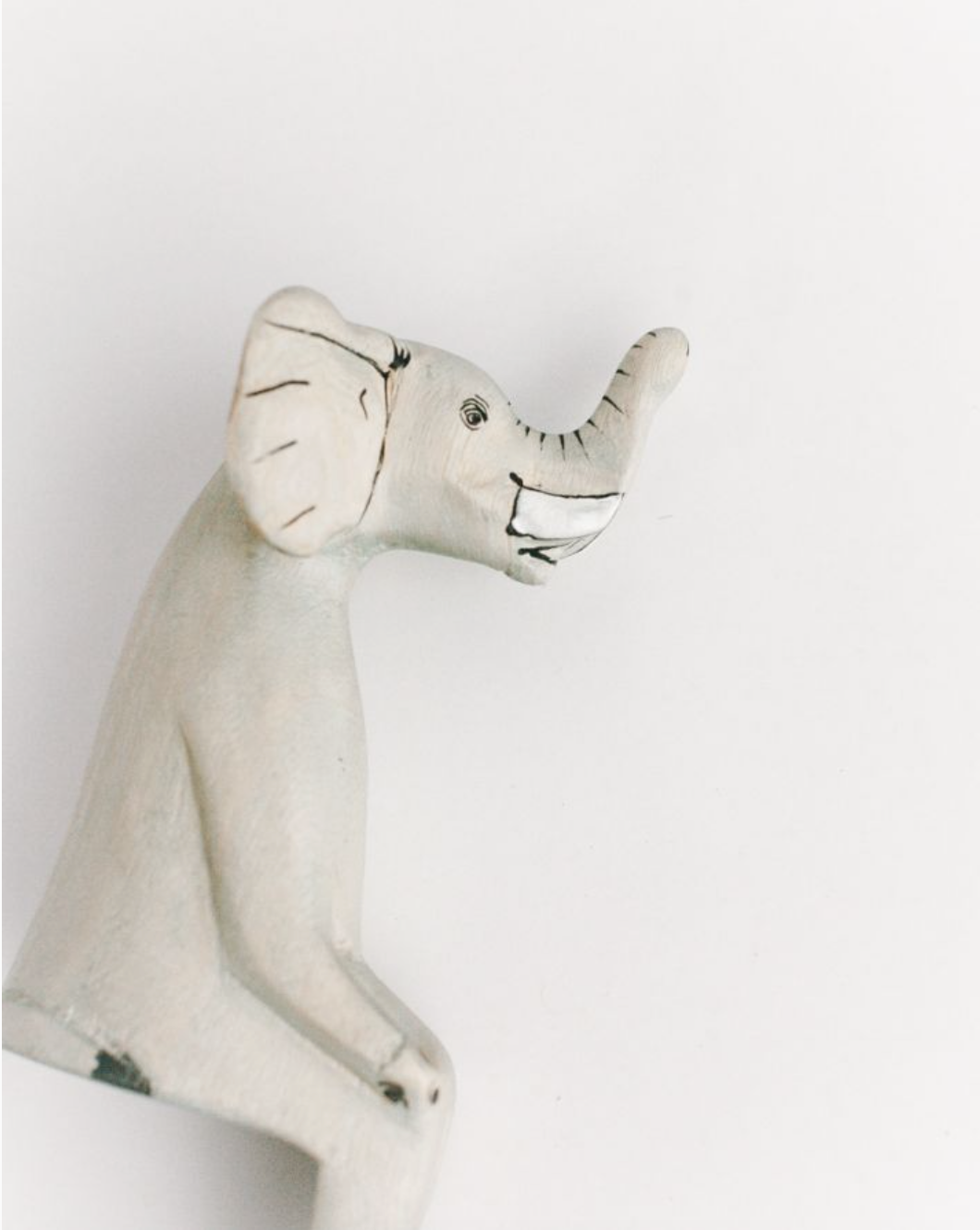 Hand-carved Elephant Shelf Sitter