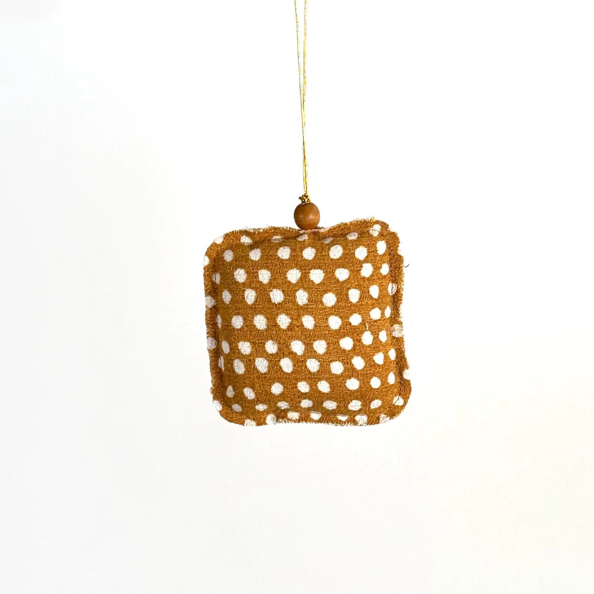 African Batik Ochre Christmas Ornaments – Set of 4