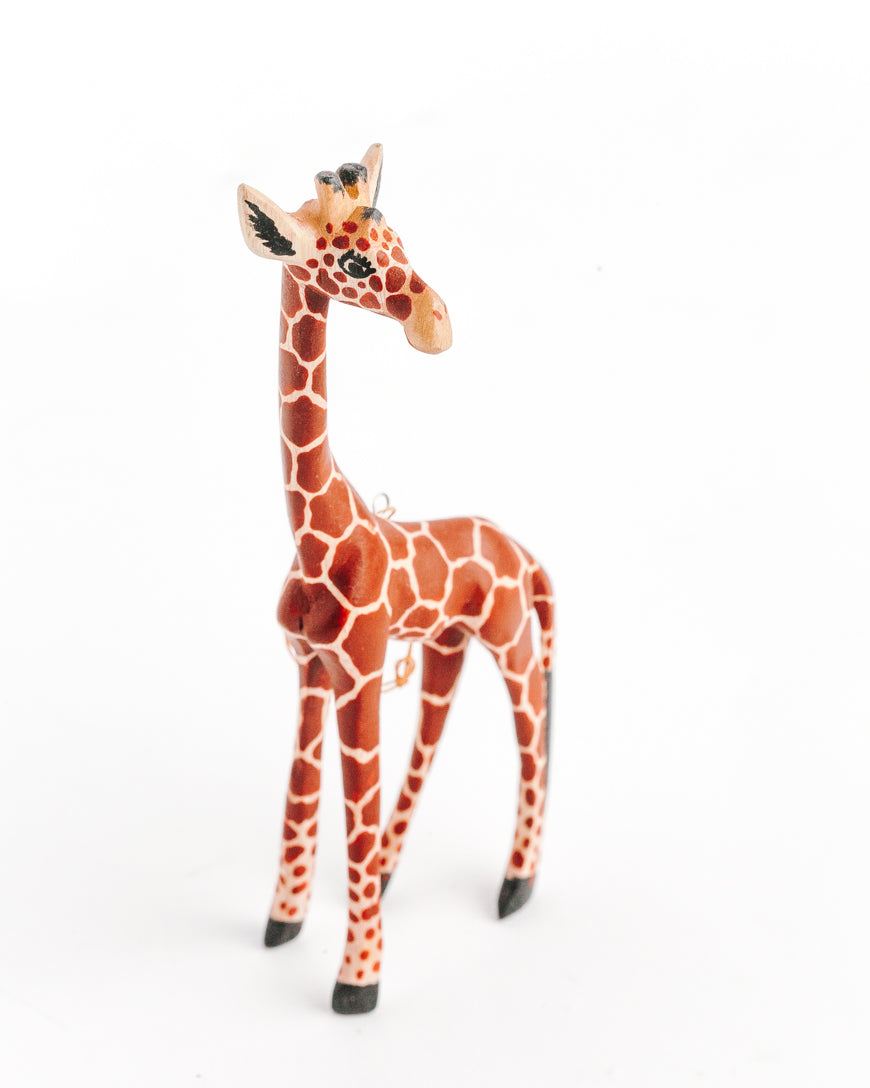 Hand-Carved Giraffe Ornament
