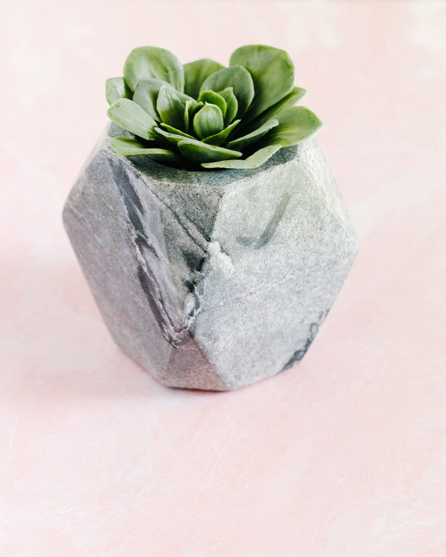 wholesale black marble succulent planter