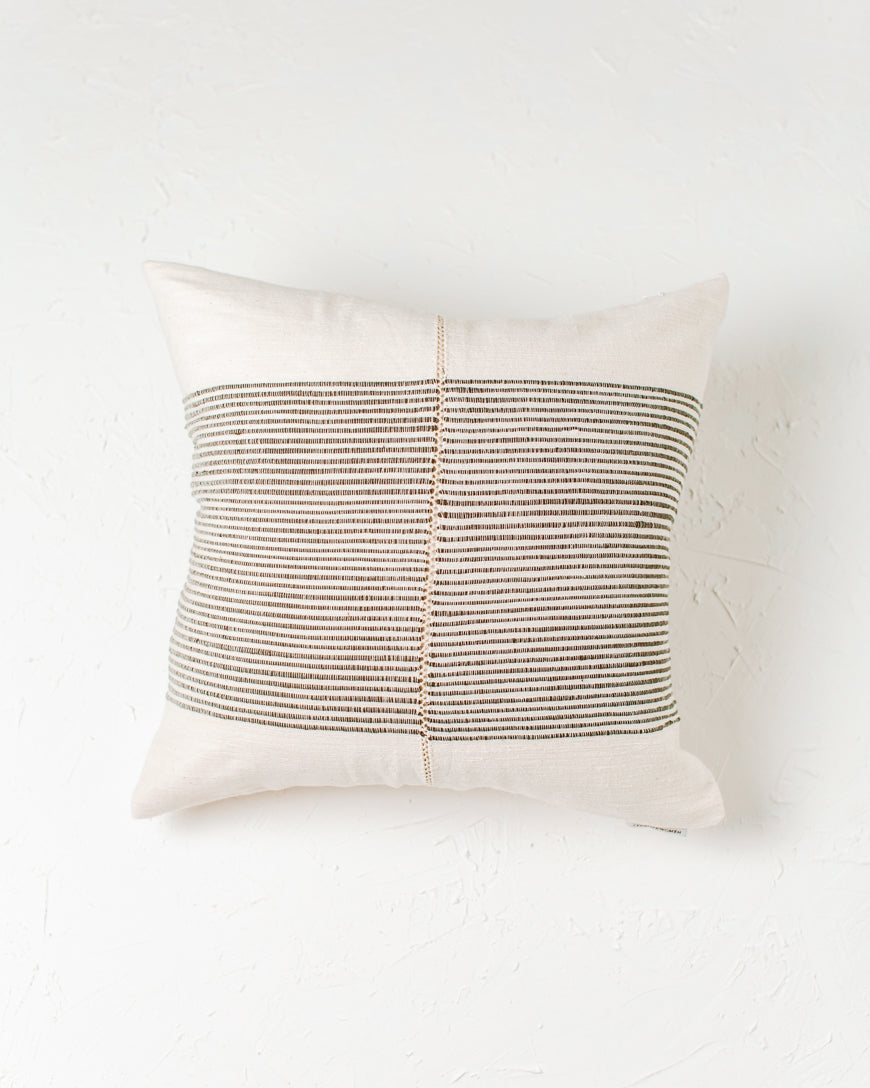 18" Riviera Hand-Stitch Throw Pillow Cover - Grey