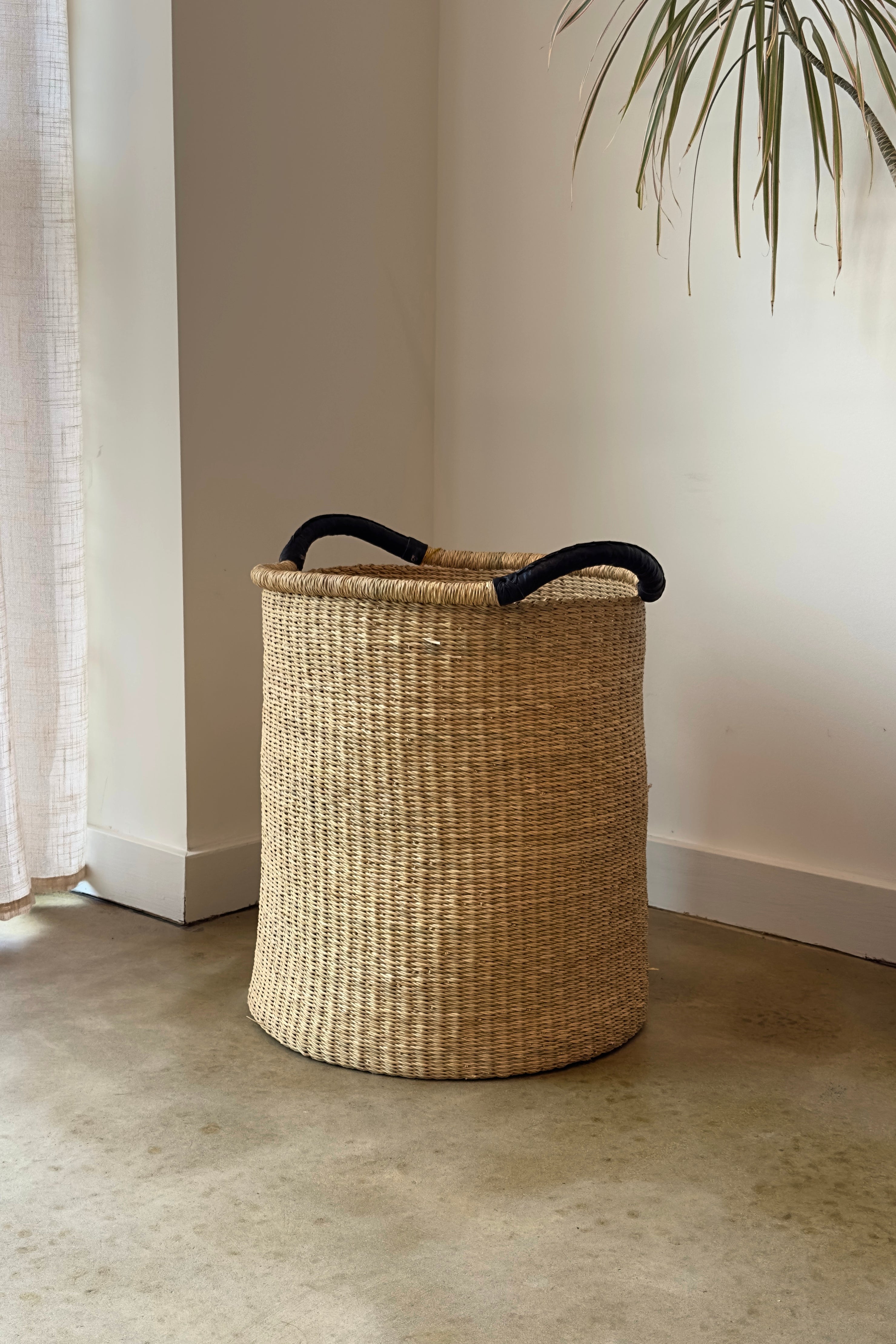 Handwoven African Floor Basket – Naturally Stylish Storage