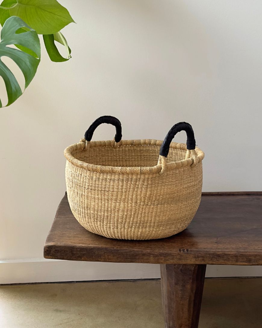 Handwoven African Catch-All Basket - Natural