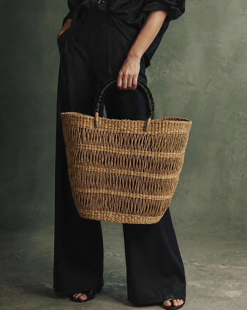 Handwoven African Market Tote Bag – Natural