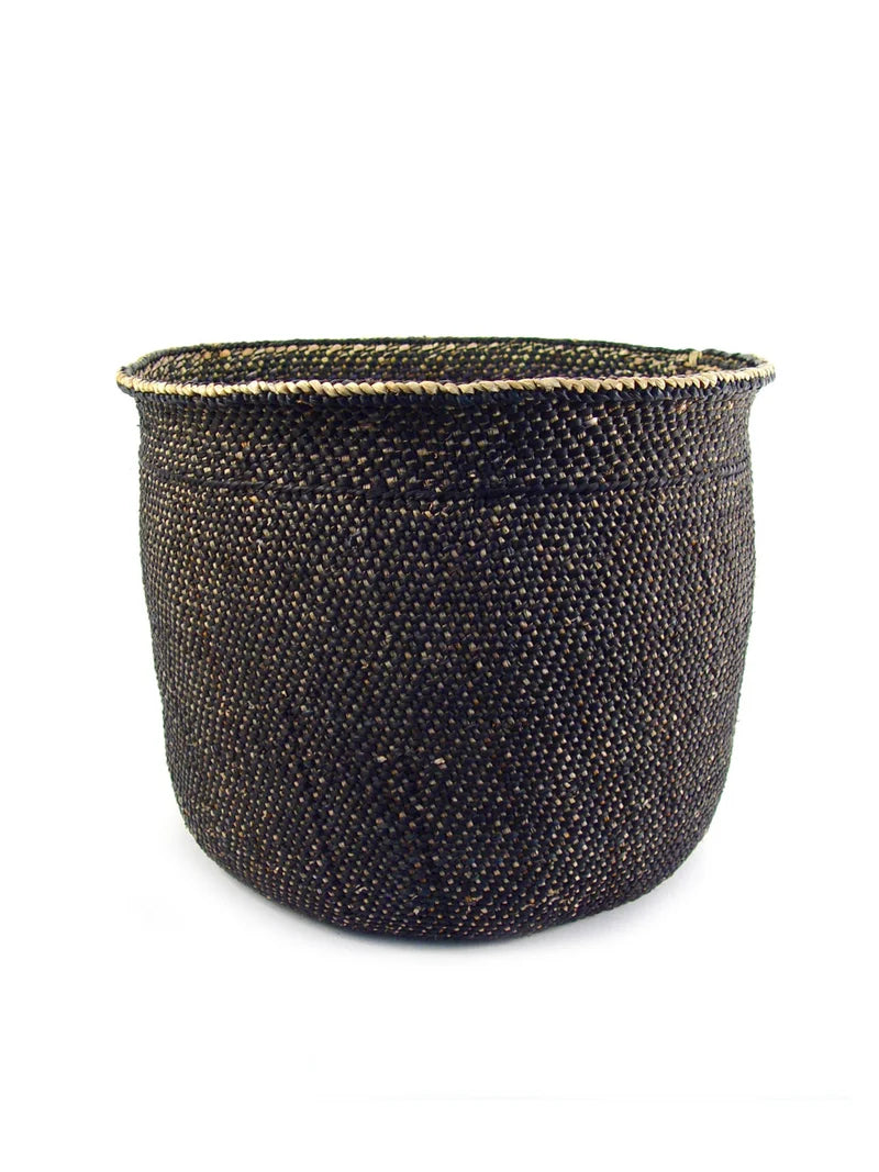 Handwoven Natural & Black Iringa Baskets | Tanzania