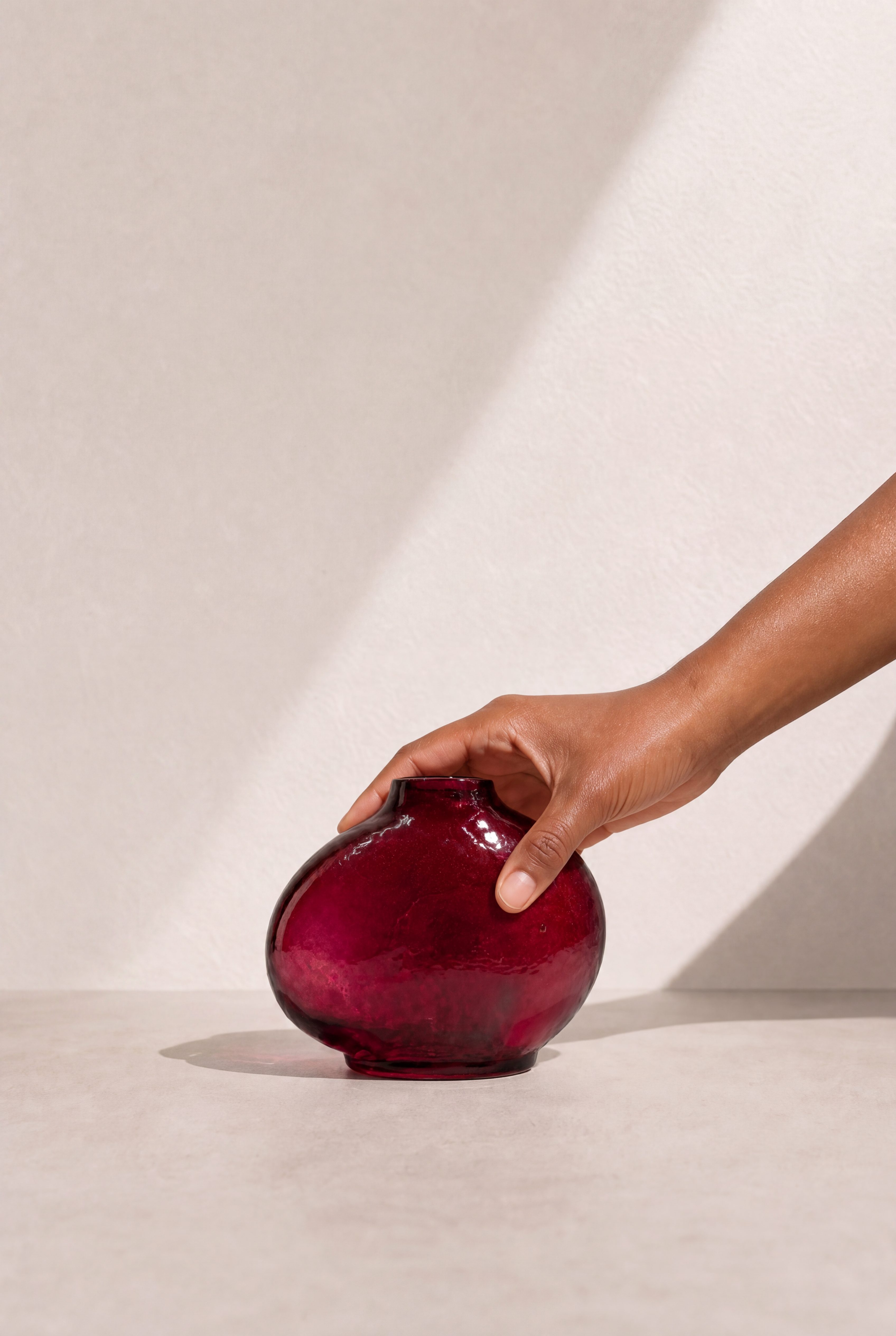 Pebble Handblown Hammered Bud Vase