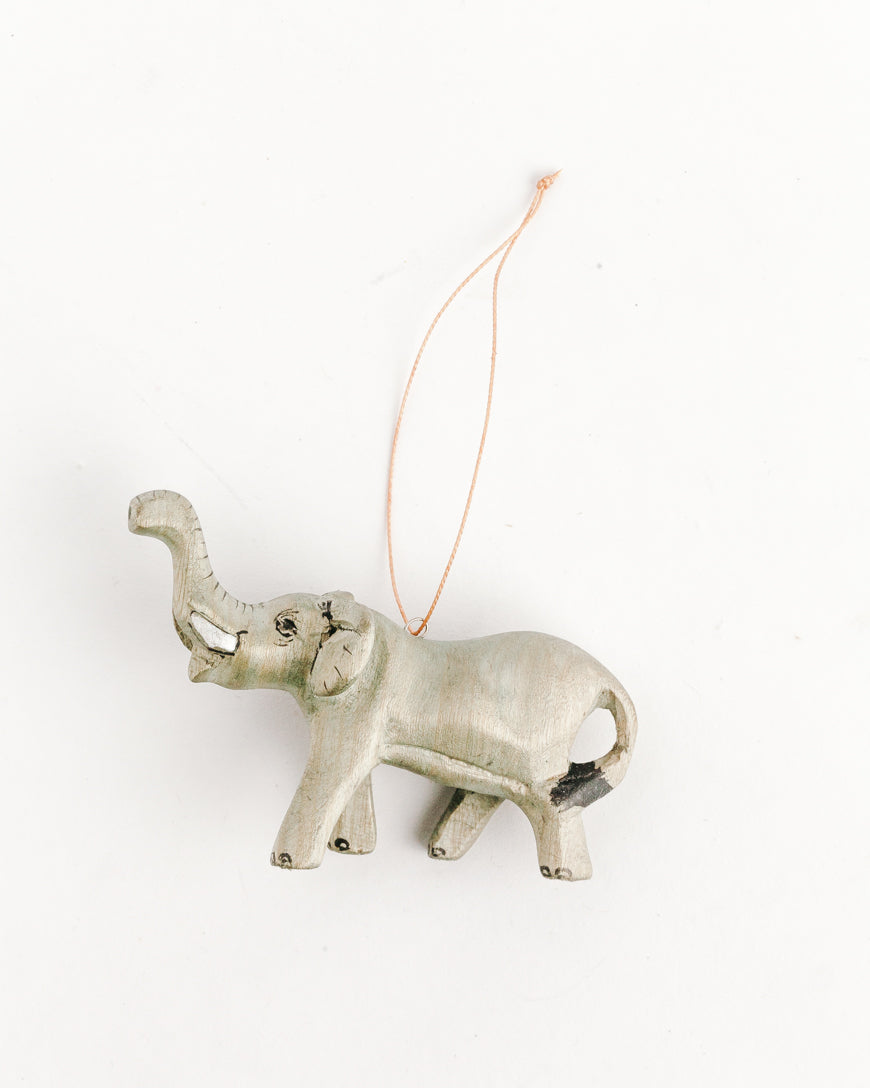 Hand-Carved Elephant Ornament