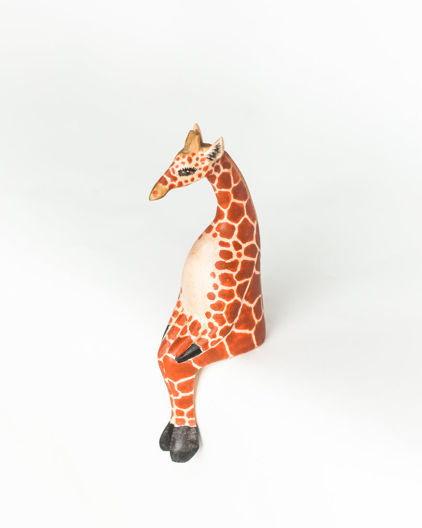 Hand-carved Giraffe Shelf Sitter