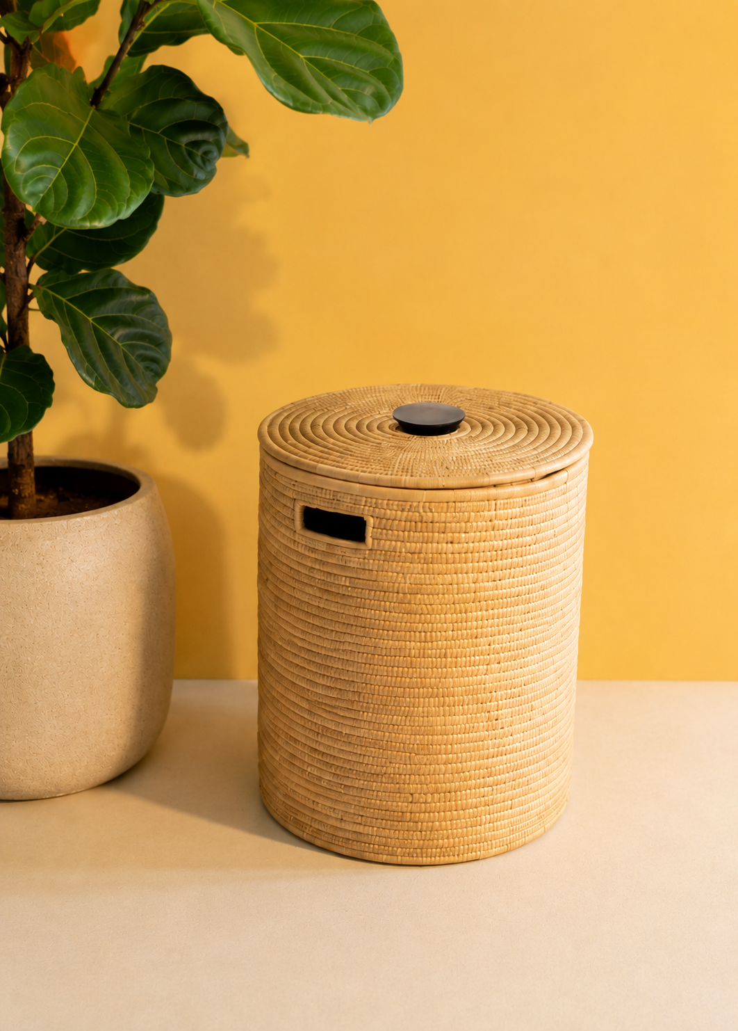 Malawi Floor Baskets with Wooden Handle