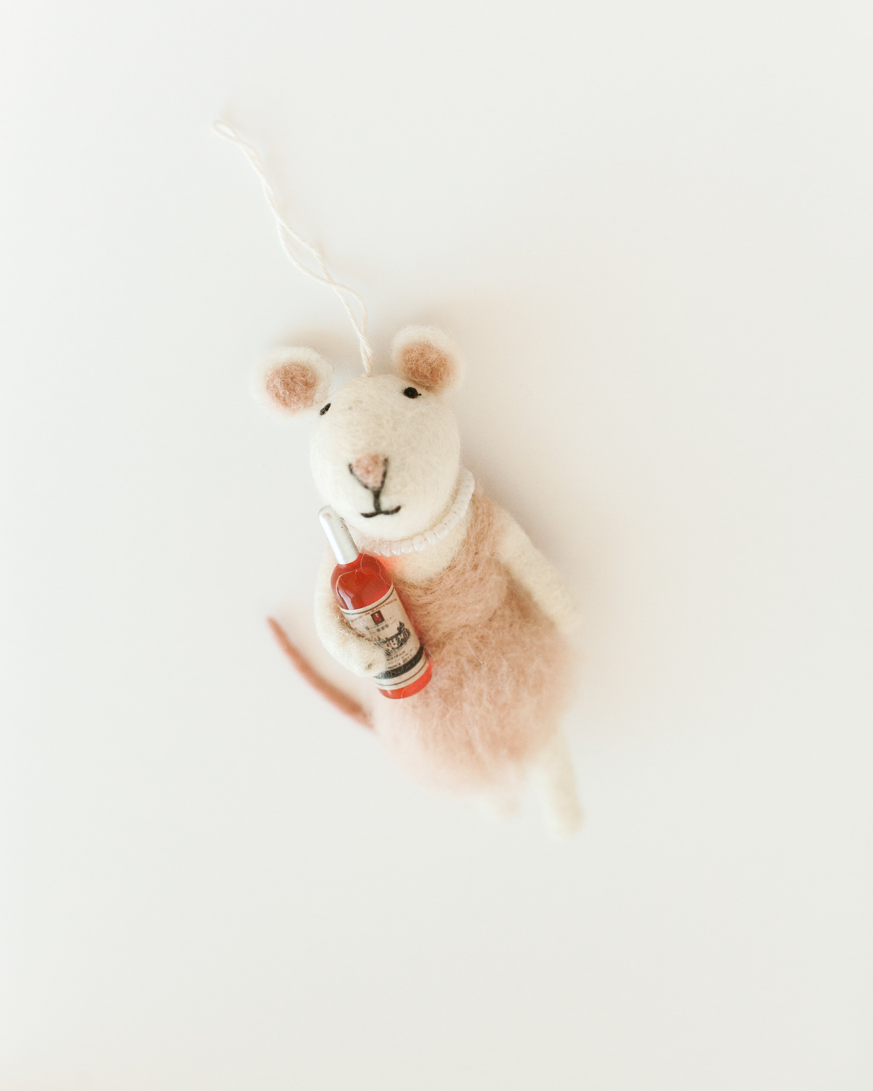 Rosé All Day Felt Mouse Ornament