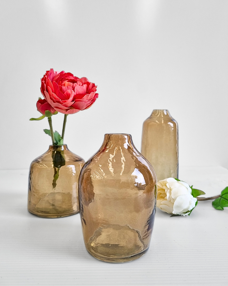 Bella Handblown Hammered Bud Vase