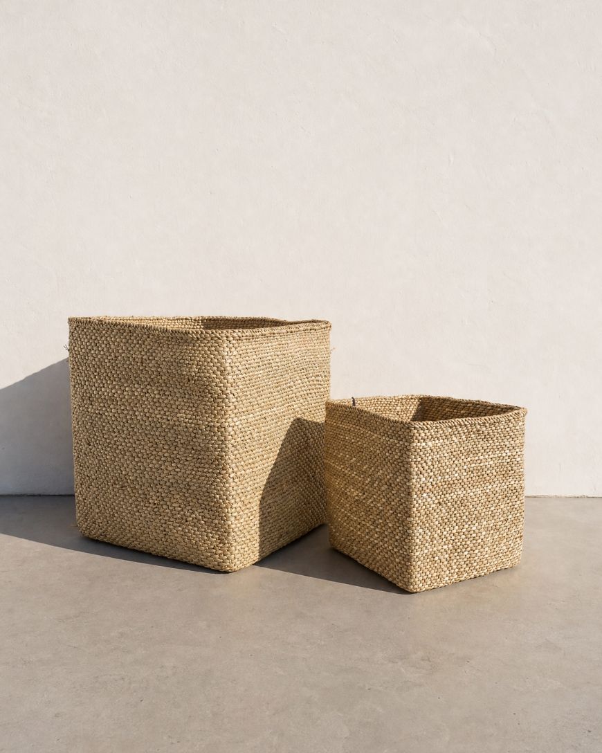 Handwoven Square Iringa Baskets | Natural | Tanzania