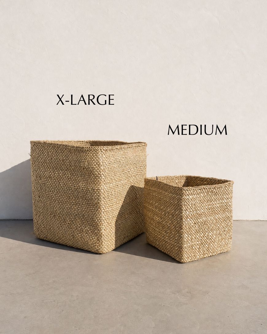 Handwoven Square Iringa Baskets | Natural | Tanzania