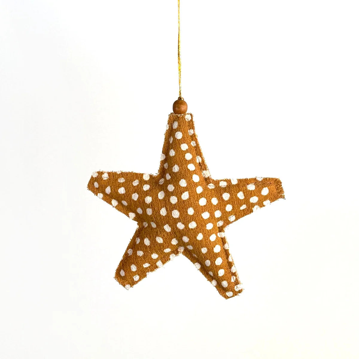 African Batik Ochre Christmas Ornaments – Set of 4