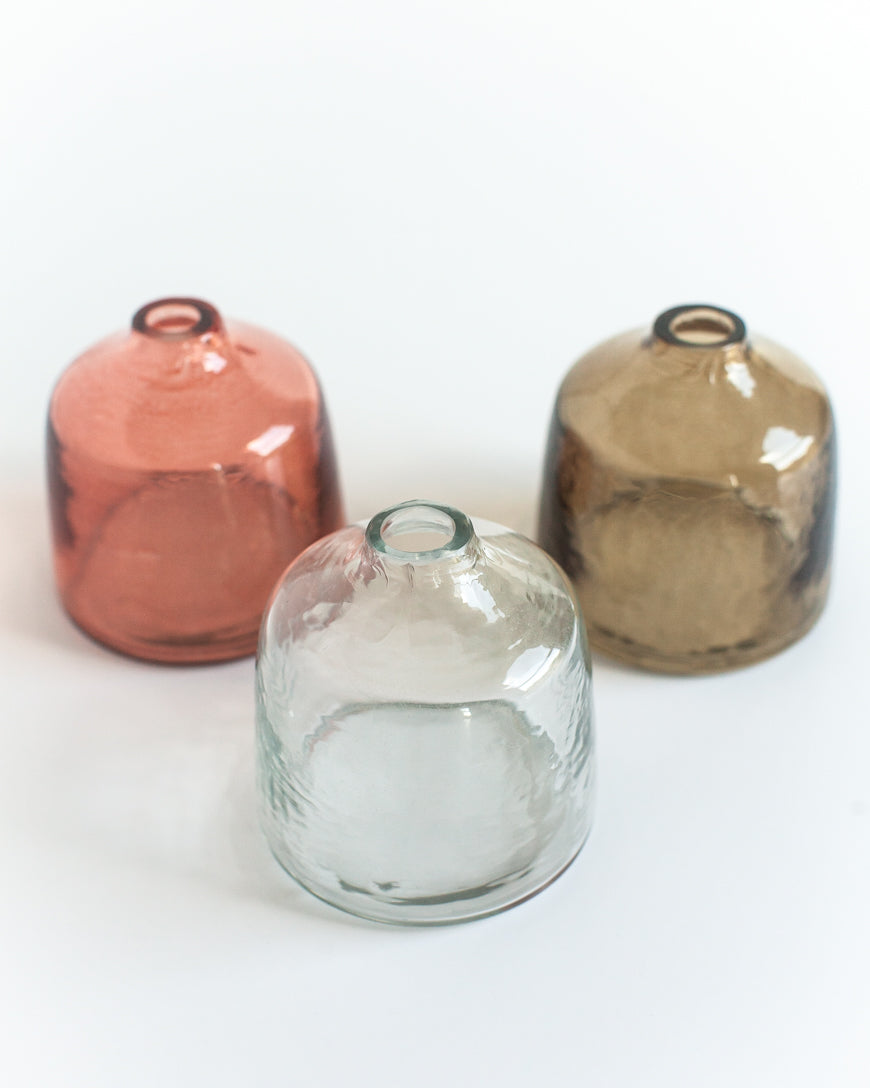 handblown glass bud vases