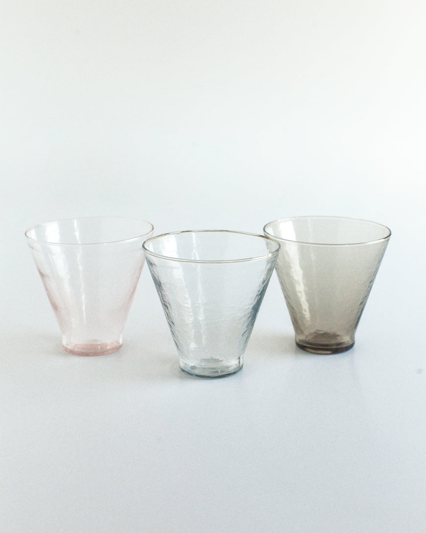 Pair of Hammered Glass Dessert Cups