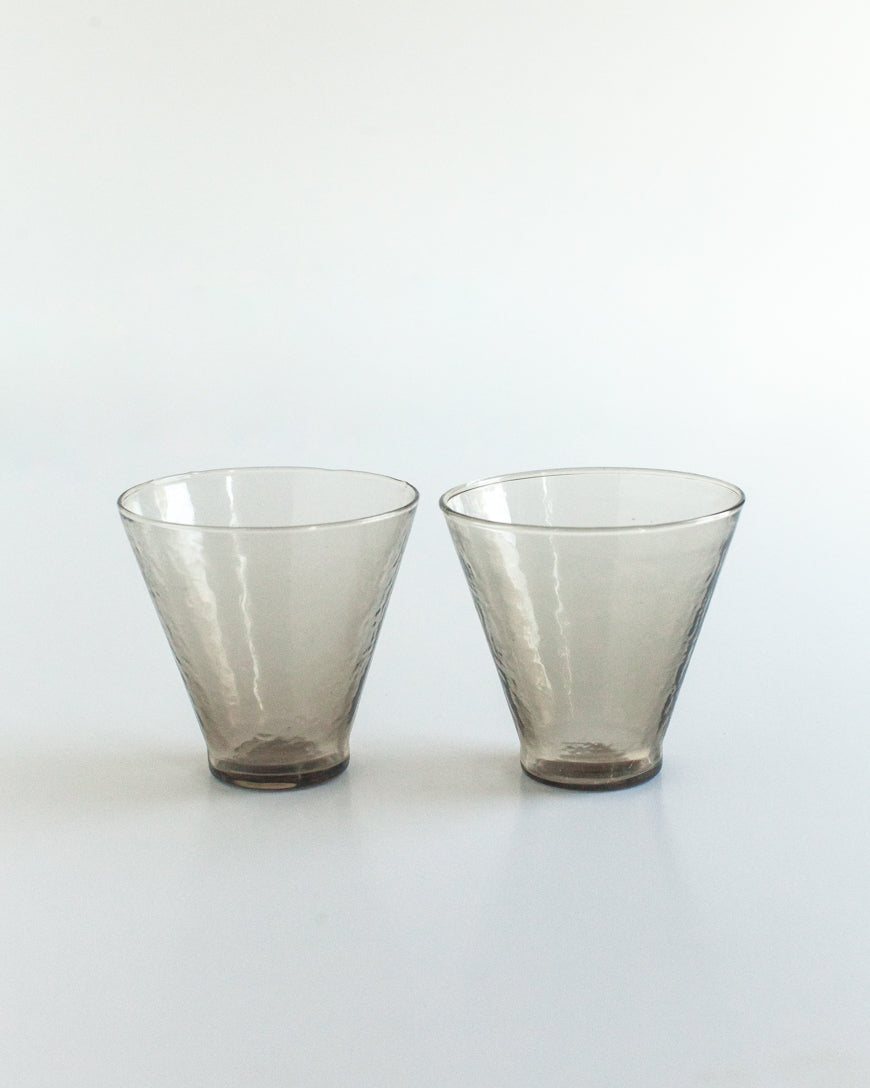 Pair of Hammered Glass Dessert Cups