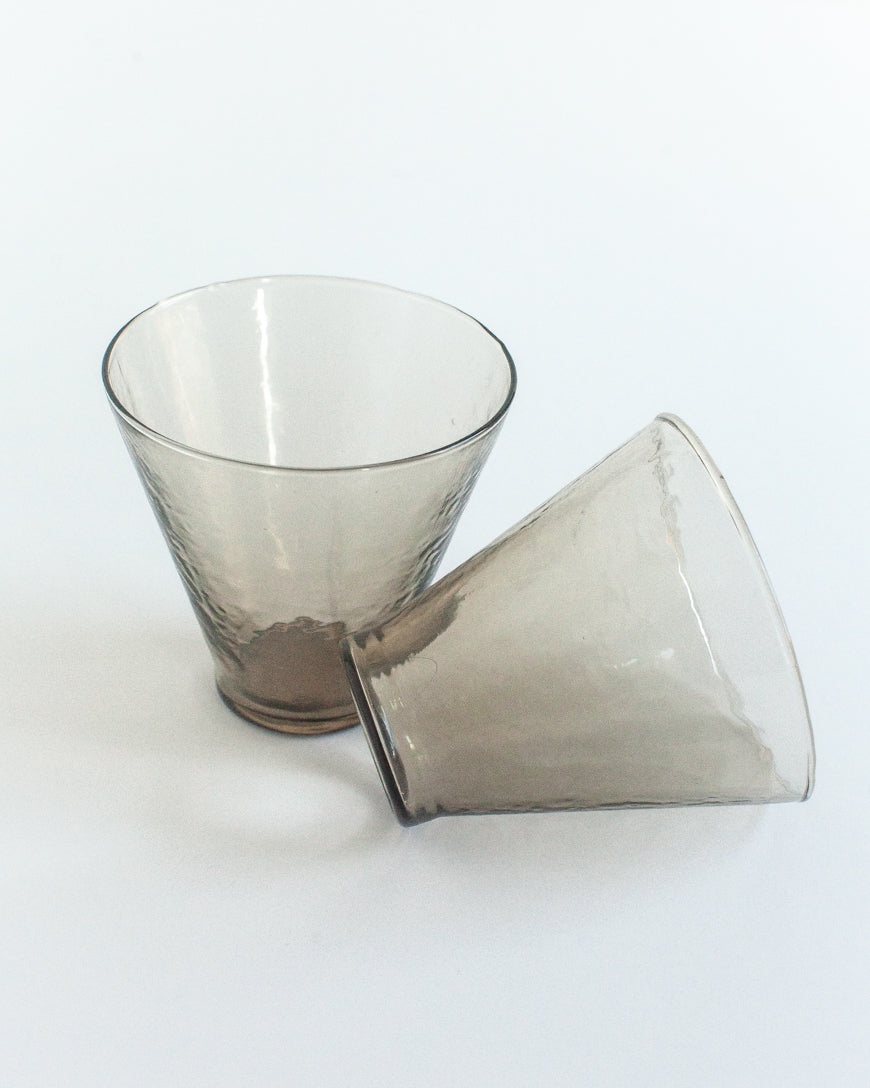 Pair of Hammered Glass Dessert Cups