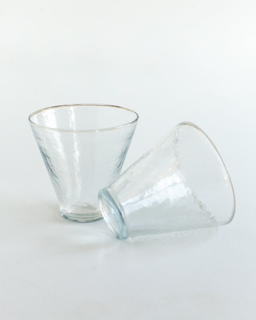 Pair of Hammered Glass Dessert Cups