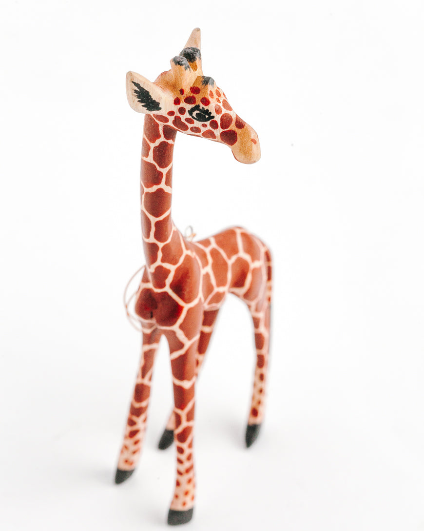 Hand-Carved Giraffe Ornament