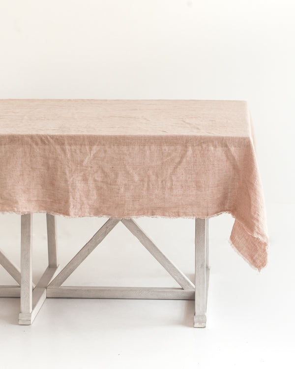 Silver 100% Stone Washed Linen Tablecloth | 80