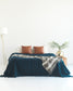 wholesale cotton queen navy blue blanket