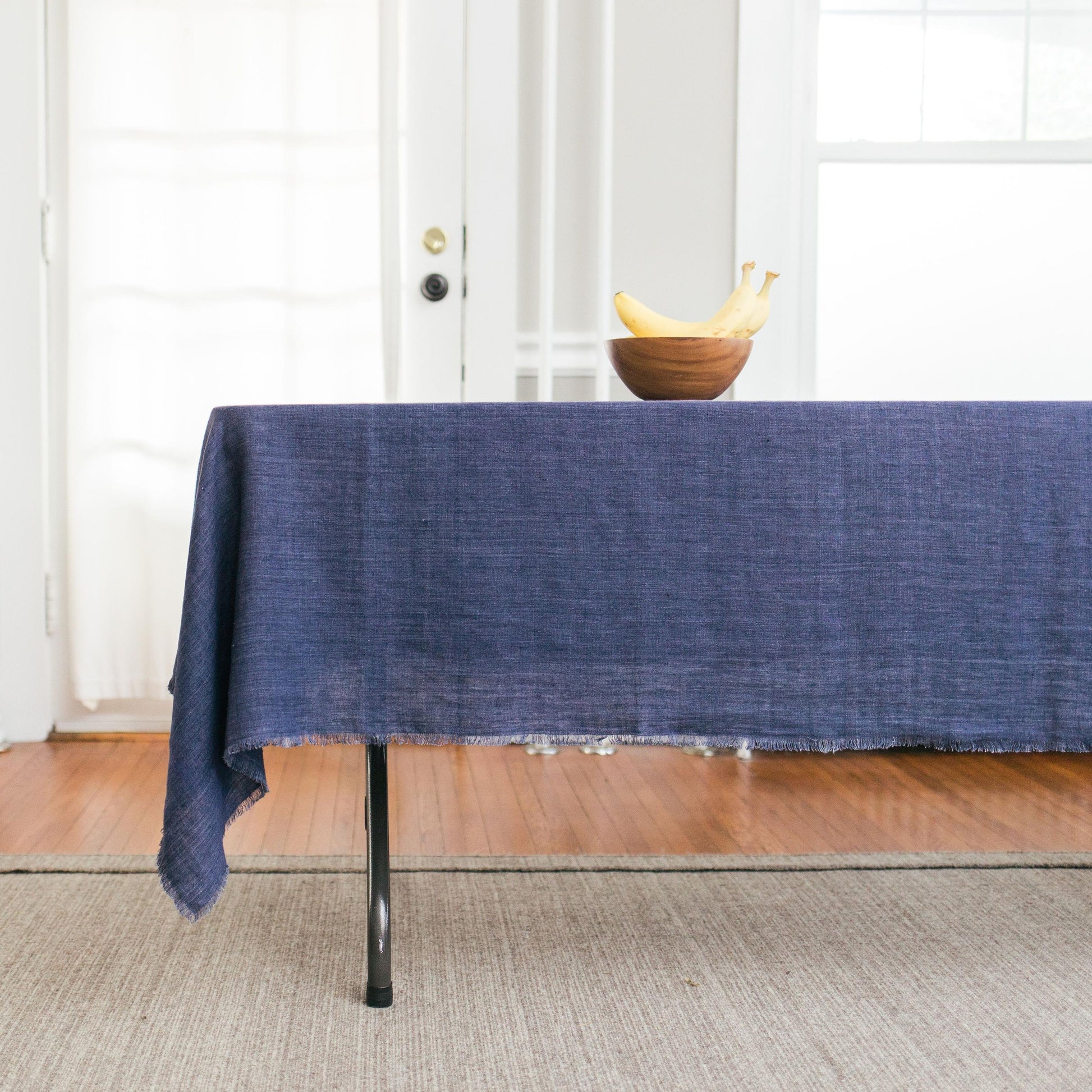 stone washed linen tablecloth navy blue wholesale