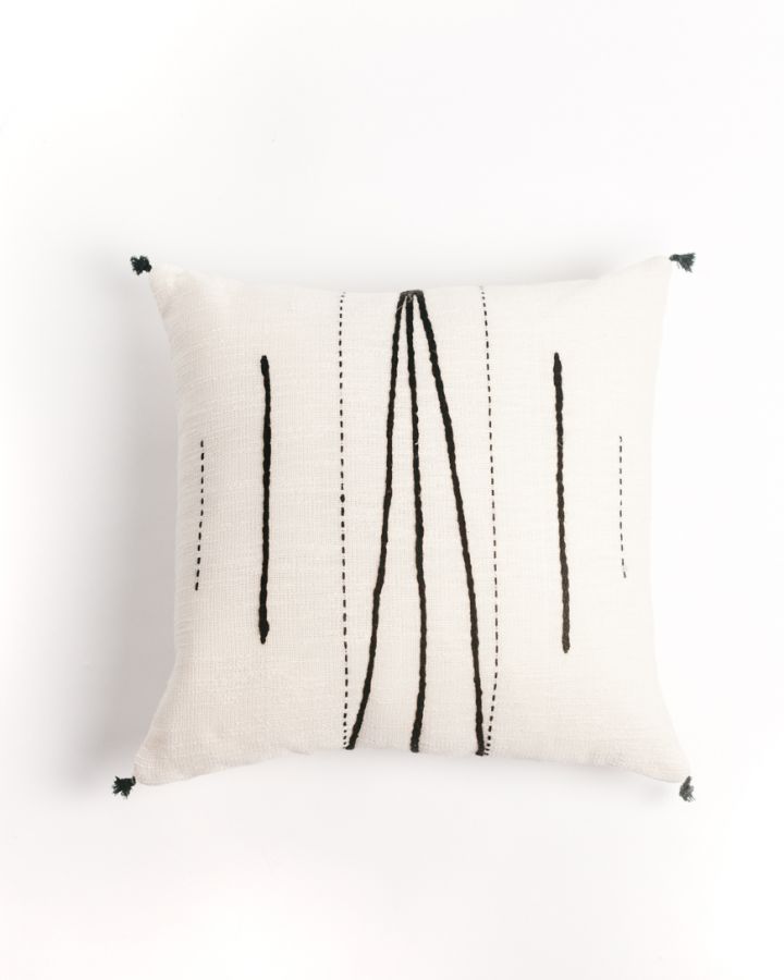 handwoven black and white pillow covers